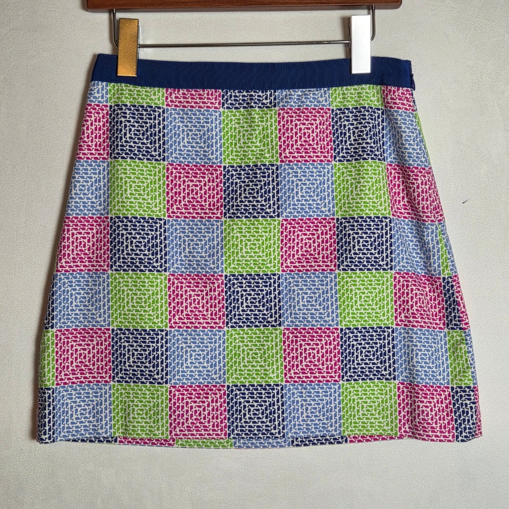 Vineyard Vines Whale Patchwork Mini Skirt Preppy Coastal Nautical Colorful